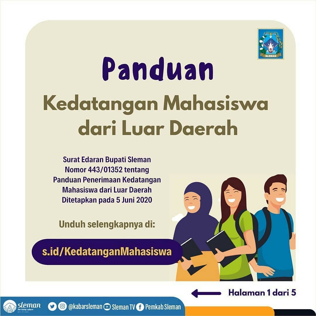 Panduan Kedatangan Mahasiswa dari Luar Daerah D.I Yogyakarta Panduan Kedatangan Mahasiswa dari Luar Daerah D.I Yogyakarta