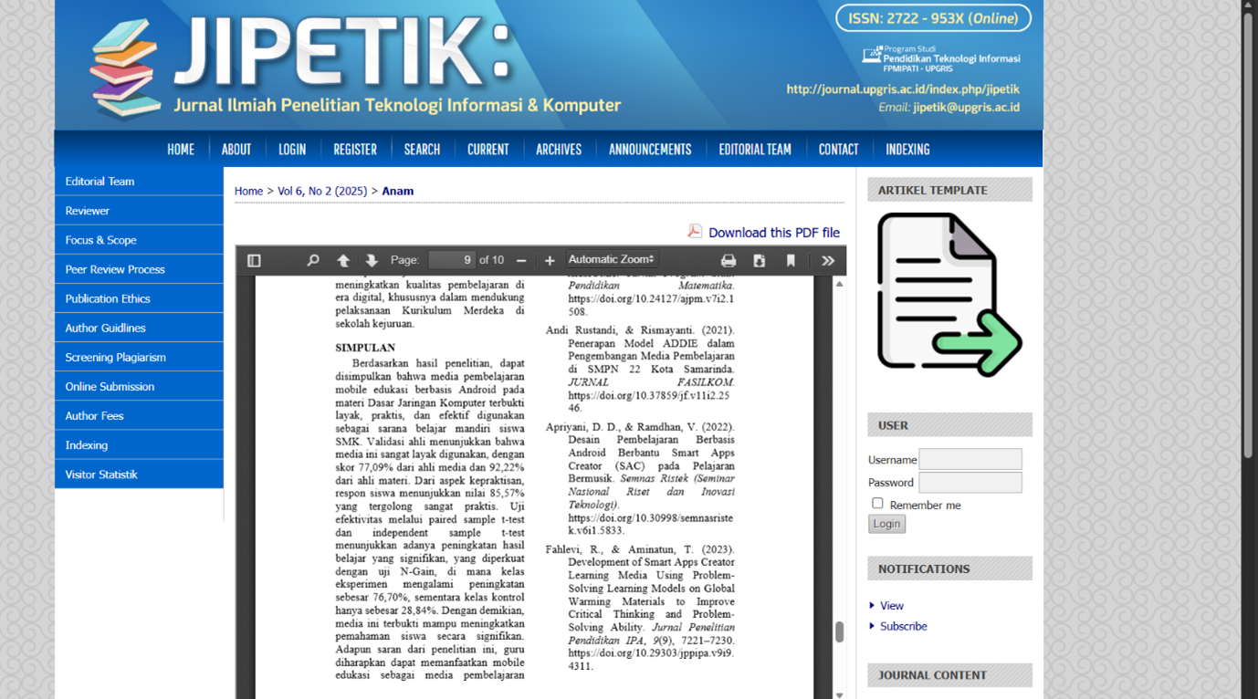 Pengalaman Pertama Submit Jurnal di JIPETIK: Dari Bingung sampai Berhasil