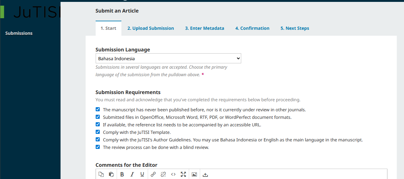 Panduan Lengkap Submit di Jurnal JUTISI Maranatha