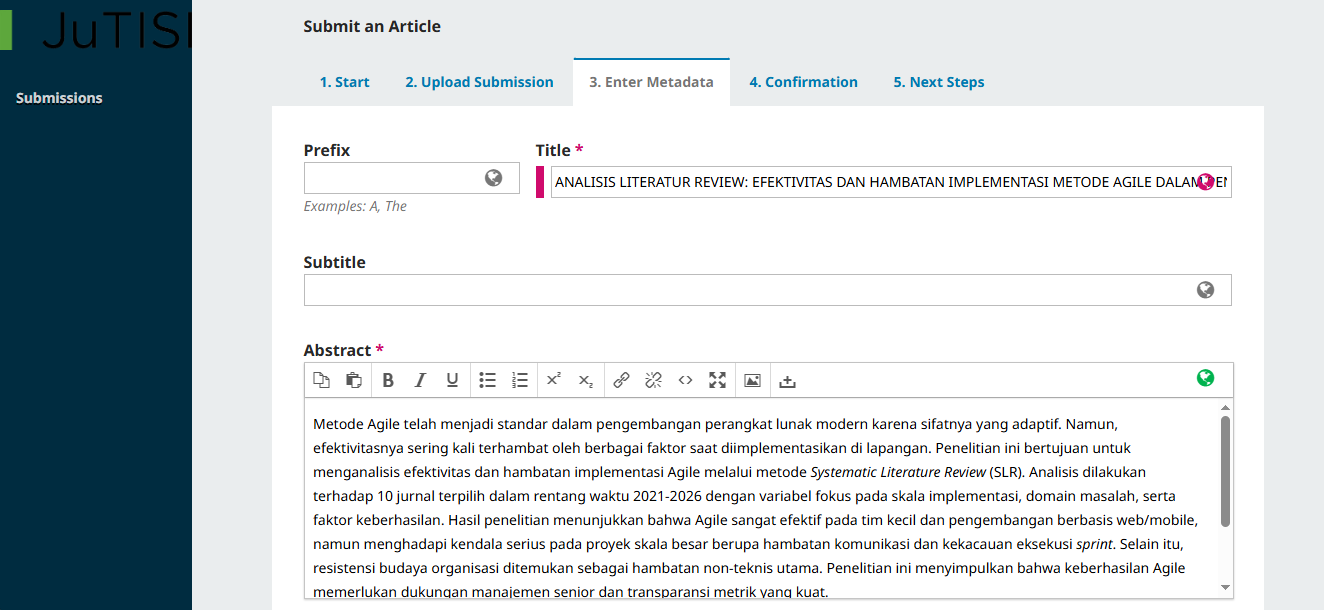 Panduan Lengkap Submit di Jurnal JUTISI Maranatha